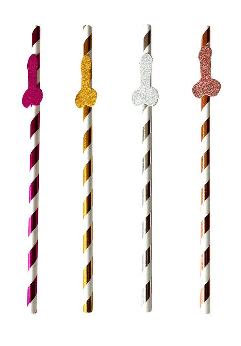 Glitterati Penis Party Straws 8-pack