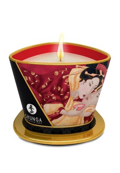 Shunga Massageljus, Strawberry Wine - 170 ml
