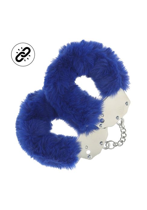 Ouch! Heavy-duty Fluffy Handcuffs - Navy Blue