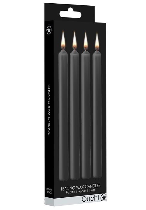 BDSM Vaxljus Svart Large 4-pack