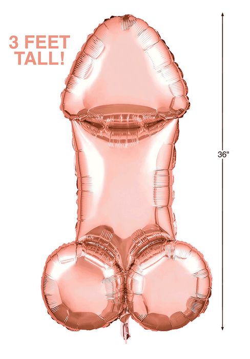 Glitterati Rosegold Penis Balloon
