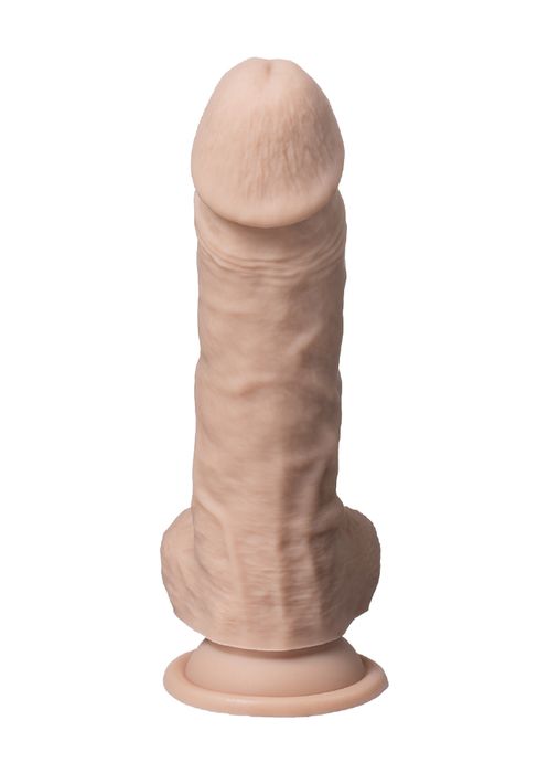 Real Skin Dual Density Dildo med pung 21 cm